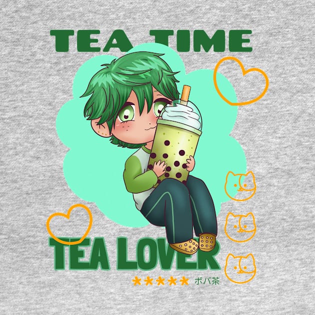 Bubble tea lover anime character by Solum Shirts